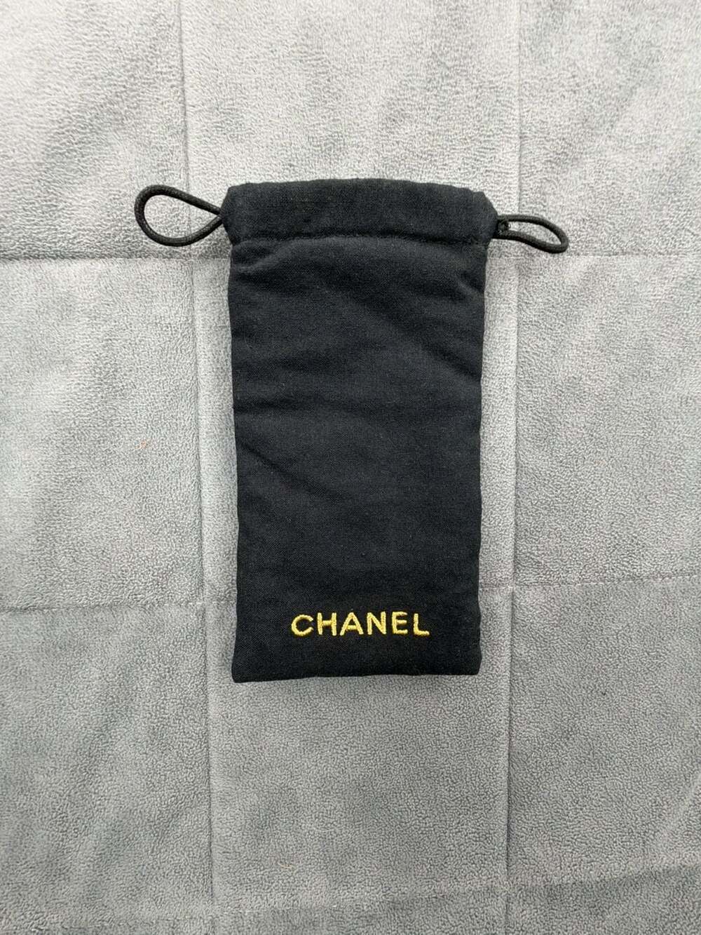 Chanel Black Drawstring Sunglasses Pouch Made In Italy